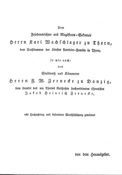 Titelblatt des Thorner Ehrentempels