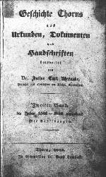 Titelblatt der Wernickeschen Geschichte Thorns, 1842